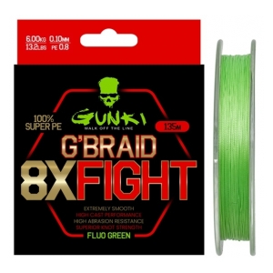 GUNKI Šnůra G Braid 8X Fighting (Pe2,0) 135m 0,21mm 14,2kg