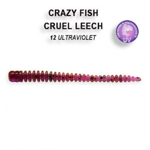 Crazy Fish Gumová nástraha Cruel Leech 5,5cm barva 12 ultraviolet -8ks