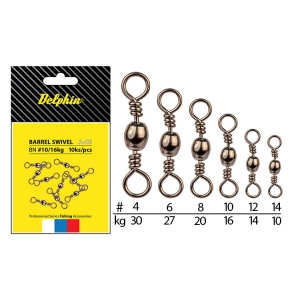 DELPHIN Obratlík Barrel Swivel A-02/10ks - BN/12 - 14kg