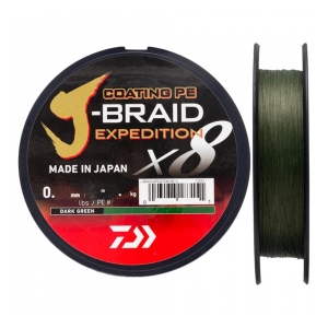 Daiwa Splétaná Šnůra J-Braid Expedition X8E Dark Green 150 m - 0,06 mm 5,2 kg