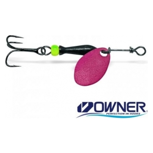 Jigovky.cz Rotační třpytka CLASSIC 1 - FLUO PINK (black/chartreuse body) 