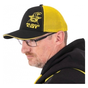 Black Cat Kšiltovka Black and Yellow Trucker Cap