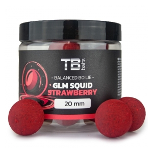 TB BAITS Vyvážené Boilie Balanced + Atraktor GLM Squid Strawberry 100 g - 24 mm