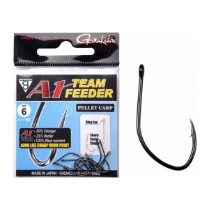 Gamakatsu Háčky A1 Team Feeder Eyed Hooks Pellet Carp vel. 6