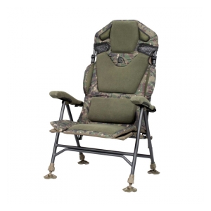 Trakker Products  Křeslo komfortní s područkami - Levelite Camo Longback Recliner