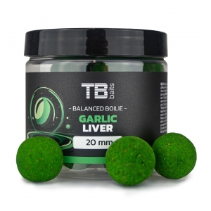 TB BAITS Vyvážené Boilie Balanced + Atraktor Garlic Liver 100 g - 24 mm