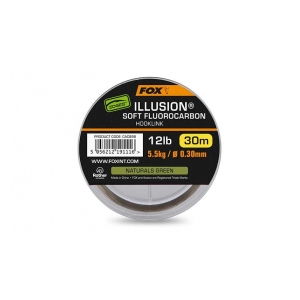 Fox International Fluorocarbon Edges Illusion Soft  Hooklink 12lb 5.5kg  (0.30mm) x 30m - Naturals Green 